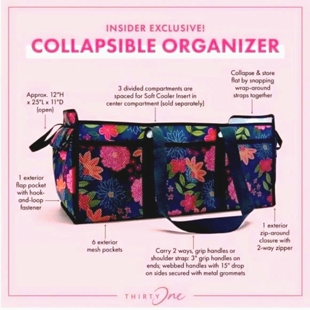 Collapsible Organizer (Bright Blooms)